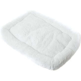 Long Rich HCT ERE-001 Super Soft Sherpa Crate Cushion Dog and Pet Bed, White, By Happycare Textiles, Standard style, 24 x 18 inches