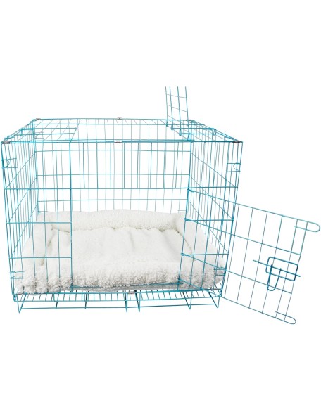 Long Rich HCT ERE-001 Super Soft Sherpa Crate Cushion Dog and Pet Bed, White, By Happycare Textiles, Standard style, 24 x 18 inches