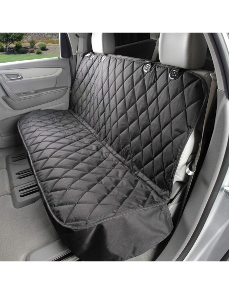 Dog Seat Cover Without Hammock for Cars, SUVs, and Small Trucks - Heavy Duty, Non Slip, Waterproof (Black)