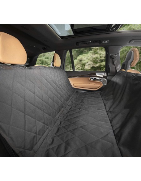 Plush Paws Products Premium Rear Car Seat Protector w/Hammock | Washable & Waterproof Back Seat Dog Cover for Car, Truck, & SUV | Nonslip, Tear Resistant Pet Seat Cover | Regular Black