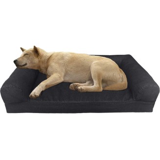 Premium Orthopedic Gel Memory Foam Pet Sofa Bed with Waterproof Liner and Canvas Cover Couch Lounger 47"X29"