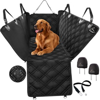 Dog Car Seat Cover, Heavy Duty Dog Seat Cover for Back Seat, Extra Padded Non-Slip Dog Hammock, Water-Resistant Back Seat Protector for Cars Trucks and SUVs (54" W x 58" L)