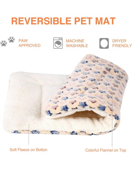 Pets Dog Bed Crate Pad Ultra Soft Pet Bed with Cute Star Print Washable Crate Mat for Large Medium Small Dogs Reversible Fleece Dog Crate Kennel Mat Cat Bed Liner 23 x 18 inch Brown