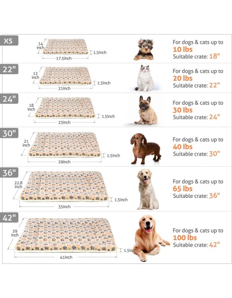 Pets Dog Bed Crate Pad Ultra Soft Pet Bed with Cute Star Print Washable Crate Mat for Large Medium Small Dogs Reversible Fleece Dog Crate Kennel Mat Cat Bed Liner 23 x 18 inch Brown