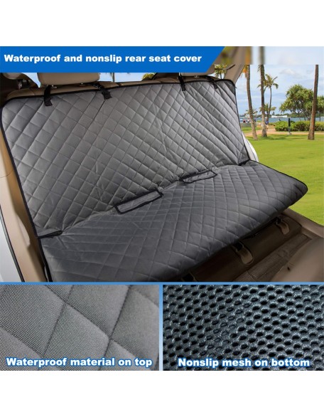 Bench Car Seat Cover Protector for Dogs - Waterproof, Heavy-Duty and Nonslip,Universal Size Fits for Cars, Trucks & SUVs(Grey)