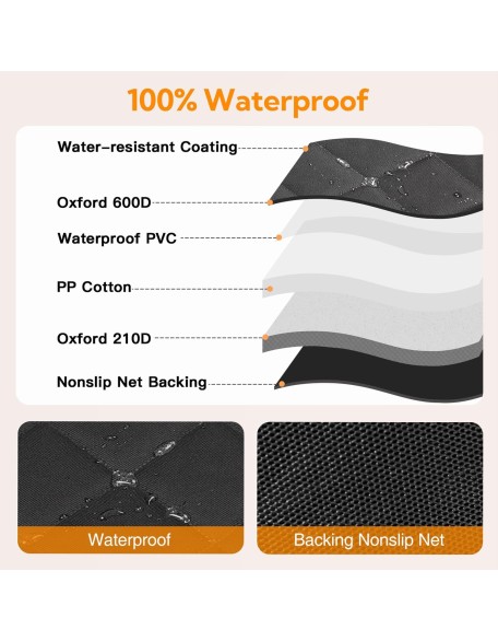 Dog Car Seat Cover for Back Seat,Waterproof Hammock with Mesh Window, Anti-Scratch Nonslip Car Seat Protector for Dogs, 600D Heavy Duty Dog Seat Cover for Cars Trucks and Suvs