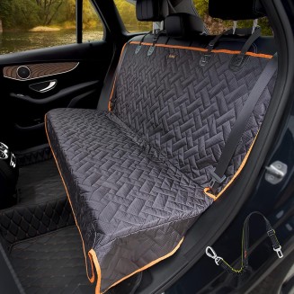 Bench Dog Seat Cover, Oxford Cloth Vehicle Seat Cover for Car/SUV/Small Truck, Universal Fit, Black, Waterproof, Heavy Duty, Nonslip, Machine Washable