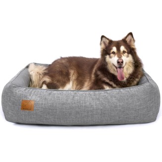 Orthopedic Dog Bed for Large Dogs, Memory Foam Dog Sofa with Waterproof & Washable Cover, Cooling Energy Gel. Couch, Pain Relief Soft Couch Pet Bed (46x38x12 inch, Grey)