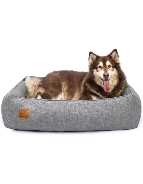 Orthopedic Dog Bed for Large Dogs, Memory Foam Dog Sofa with Waterproof & Washable Cover, Cooling Energy Gel. Couch, Pain Relief Soft Couch Pet Bed (46x38x12 inch, Grey)