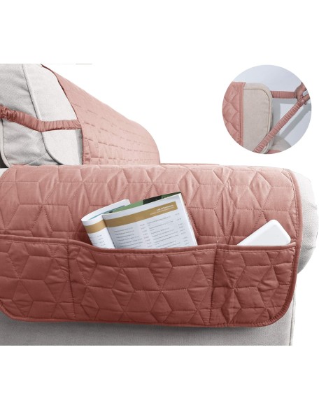 Couch Sofa Cover Sofa Slipcover 100% Waterproof Nonslip Quilted Furniture Protector Slipcover for Dogs, Children, Pets Sofa Slipcover Machine Washable (Pink, 68'')