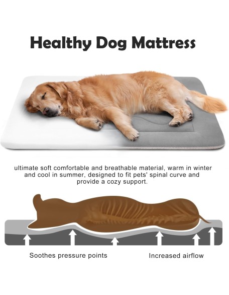 Extra Large Dog Bed Soft Dog Crate Pad Mat 48 in Non-Slip Bottom Washable Dog Sleeping Mattress Pet Beds Cat Beds Kennel Pads