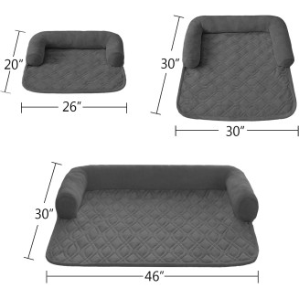 Pet Dog Bed Coral Fleece Furniture Cover with Anti-slip Back Suitable for Bed and Sofa Super Soft (Large-46 x30, Grey)