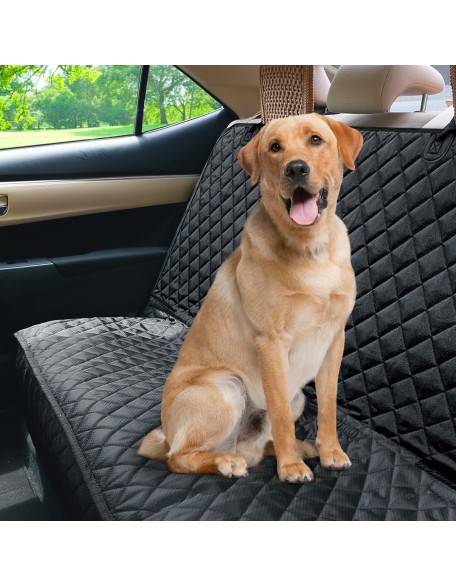 Waterproof Scratchproof Pet Bench Seat Covers for Cars, Trucks, SUVs, Nonslip Durable Back Seat Cover for Dogs, Washable Backseat Protection, Black