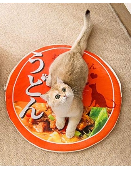 Noodle Dog Bed Cat Bed Pet Sofa,Keep Warm and Super Soft Creative Pet Nest,Waterproof Bottom Round Pet Bed for Small Cats and Small Dogs Removable Washable Cushion (Braised Beef Noodles)