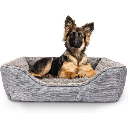 Dog Bed for Large Medium Small Dogs Soft Washable Pet Bed Orthopedic Dog Sofa Bed Breathable Rectangle Sleeping Bed Anti-Slip Bottom(30'', Grey)