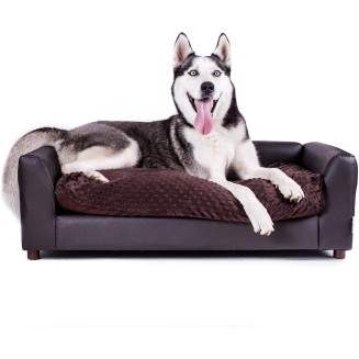 Keet Fluffy Deluxe Pet Bed, Chocolate, Large (40x23x13)