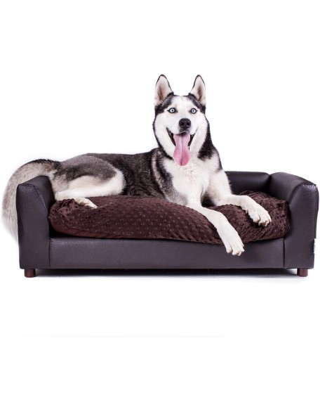 Keet Fluffy Deluxe Pet Bed, Chocolate, Large (40x23x13)