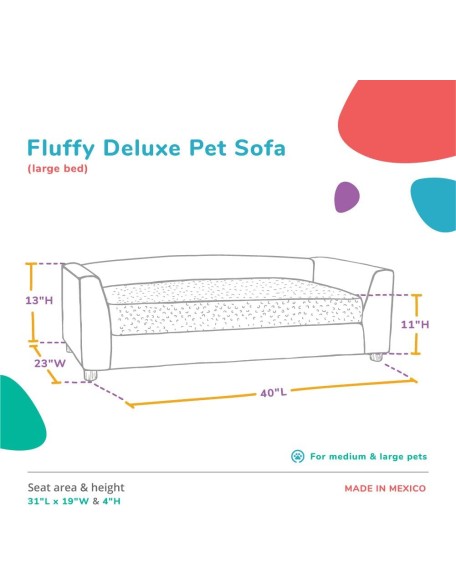 Keet Fluffy Deluxe Pet Bed, Chocolate, Large (40x23x13)