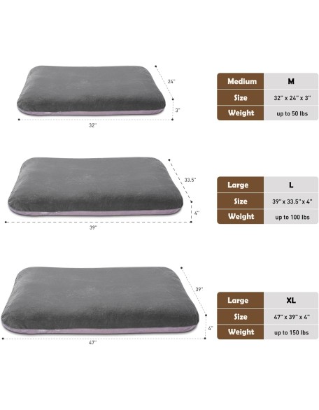 Magic Dog Super Soft Extra Large Dog Bed, 47 Inches Orthopedic Foam Dog Beds for XL Dogs, Jumbo Pet Bed with Anti Slip Bottom, Dog Sleeping Mattress with Removable and Washable Cover, Grey