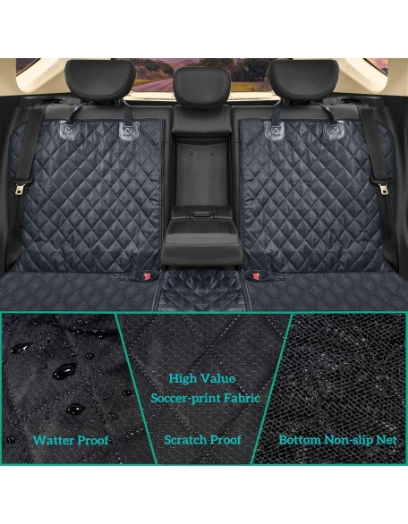 Dog Car Seat Cover for Back Seat Cover,Non Stick Fur Rear Seat Protector for Pet,Nonslip Waterproof Durable Universal Fit Interior Backseat Covers for Auto Van SUV