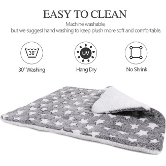 Lucky Monet Reversible Dog Crate Pads Washable Ultra Soft Dog Bed Mat Plush Cat Pet Kennel Pad Sleeping Cushion Pad for for Large Medium Small Dogs, 15.7"x19.7", Gray