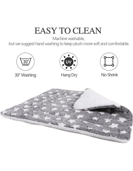 Lucky Monet Reversible Dog Crate Pads Washable Ultra Soft Dog Bed Mat Plush Cat Pet Kennel Pad Sleeping Cushion Pad for for Large Medium Small Dogs, 15.7"x19.7", Gray