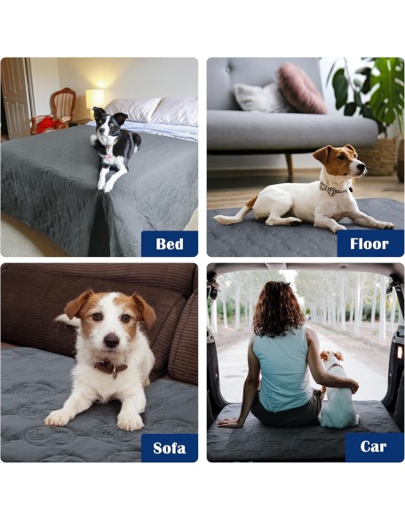 No Slip Pet Couch Cover, Waterproof Dog Bed Pad, Washable Sofa Furniture Protector Mat for Dogs Cats