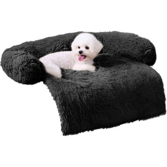 Dog Sofa Bed Mat Cover Soft Plush, Couch Cover for Dogs Dog Mat for Furniture Protector Pet Sofa Mat for Dogs, Dog Furniture Bed Sofa Cushion Washable Dogs Bed Mats(X-Large Black)