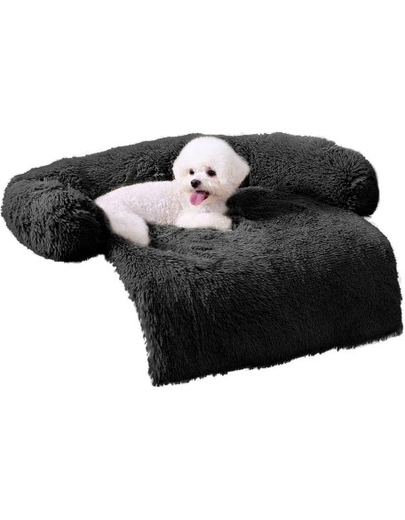 Dog Sofa Bed Mat Cover Soft Plush, Couch Cover for Dogs Dog Mat for Furniture Protector Pet Sofa Mat for Dogs, Dog Furniture Bed Sofa Cushion Washable Dogs Bed Mats(X-Large Black)