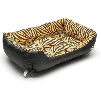 Large Pet Sofa Dog Bed Warm Calming Medium Washable Orthopedic Dog Basket Cushion Pad Anti Anxiety Mattress,Tiger Pattern,XXL 95x72cm