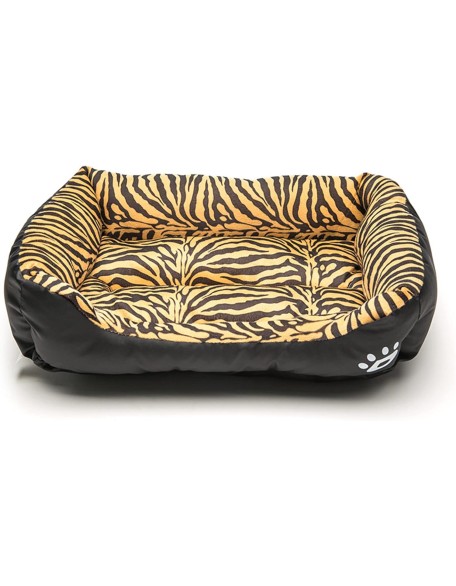 Large Pet Sofa Dog Bed Warm Calming Medium Washable Orthopedic Dog Basket Cushion Pad Anti Anxiety Mattress,Tiger Pattern,XXL 95x72cm