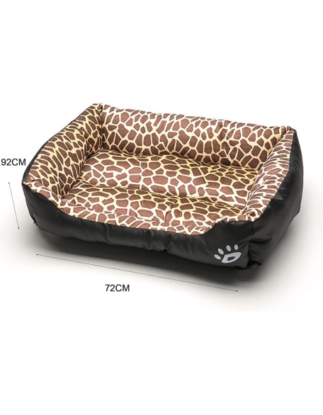 Large Pet Sofa Dog Bed Warm Calming Medium Washable Orthopedic Dog Basket Cushion Pad Anti Anxiety Mattress,Tiger Pattern,XXL 95x72cm