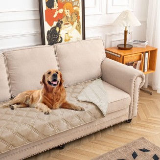 Reversible Dog Bed Cover, Sofa & Couch Protector Blanket for Pets - Waterproof, Mattress Protector (30"x70", Beige/Cream)