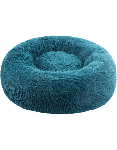 Cat Bed, Small Dog Bed, Round Donut Washable Plush Fluffy Faux Fur Soft Cushion Beds for Indoor Pets