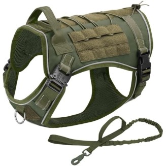 Dog Harness Tactical Dog Harness Vest No Pull Military Training Harness Vest for Medium Large Dogs Pet Hiking Molle Harness Reflective