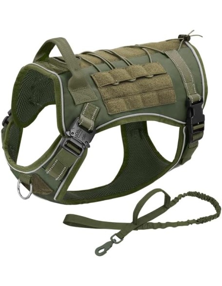 Dog Harness Tactical Dog Harness Vest No Pull Military Training Harness Vest for Medium Large Dogs Pet Hiking Molle Harness Reflective