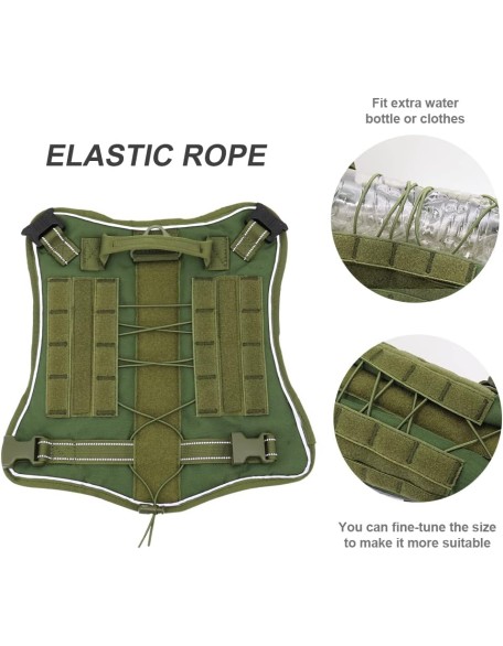 Dog Harness Tactical Dog Harness Vest No Pull Military Training Harness Vest for Medium Large Dogs Pet Hiking Molle Harness Reflective