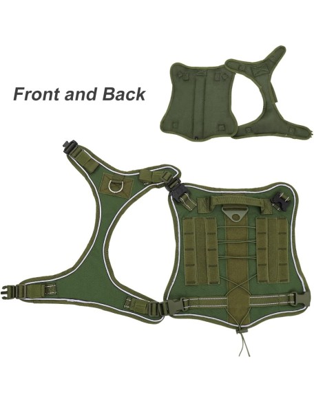 Dog Harness Tactical Dog Harness Vest No Pull Military Training Harness Vest for Medium Large Dogs Pet Hiking Molle Harness Reflective