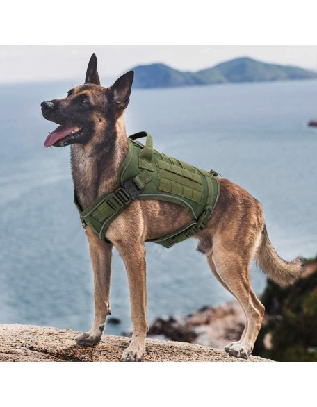 Dog Harness Tactical Dog Harness Vest No Pull Military Training Harness Vest for Medium Large Dogs Pet Hiking Molle Harness Reflective