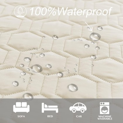 Waterproof and Anti-Slip Dog Bed Cover and Pet Blanket Sofa Pet Bed Mat ，car Incontinence Mattress Protectors Furniture Couch Cover for Most Cats Dogs, Pets（82x102-Ivory）