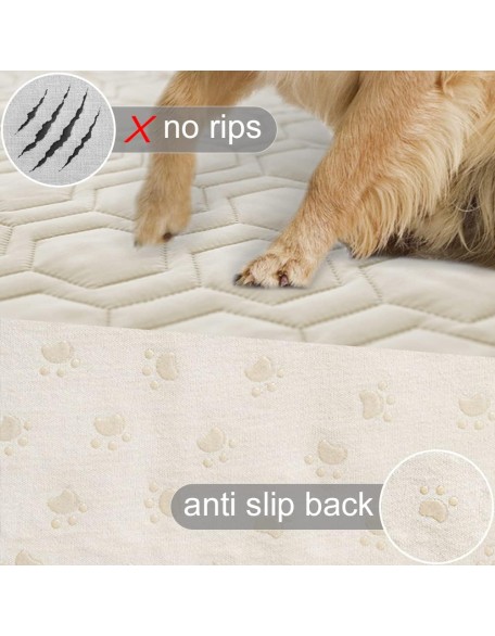 Waterproof and Anti-Slip Dog Bed Cover and Pet Blanket Sofa Pet Bed Mat ，car Incontinence Mattress Protectors Furniture Couch Cover for Most Cats Dogs, Pets（82x102-Ivory）