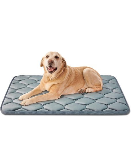 Dog Crate Mats,Soft Kennel Pads Washable with Anti-Slip Bottom,Dog Kennel Pads for Sleeping,Pets Mattress Cat Dog Beds for Large Medium Dogs(41x27,Grey)