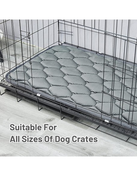 Dog Crate Mats,Soft Kennel Pads Washable with Anti-Slip Bottom,Dog Kennel Pads for Sleeping,Pets Mattress Cat Dog Beds for Large Medium Dogs(41x27,Grey)