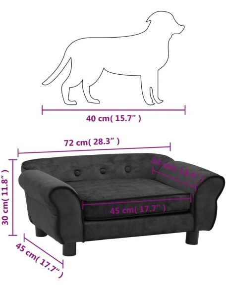 Pet Sofa - Comfortable Plush and Fir Wood Sofa for Small Pets - Dog Sofa with Anti-Slip Design and Washable Cushion Cover