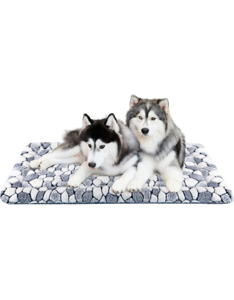 Stylish Dog Crate Pad Bed Mat Reversible (Cool & Warm), Soft Pet Sleeping Mat Dog Bed for Crate Suitable for Small to XX-Large Dogs and Cats, Machine Washable Crate Beds,Grey Stone Pattern