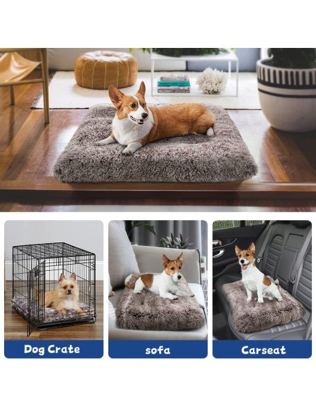 Dog Bed Crate Pad Plush Soft Dog Crate Bed for Small Medium Large Dogs and Cats Washable Anti-Slip Kennel Crate Mats for Sleeping and Anti AnxietyS