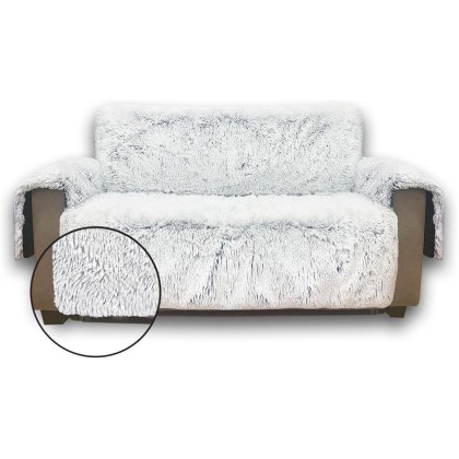 Plush Couch Cover for Sofa and Furniture, Water Resistant Slipcover, Non-Slip, Easy-to-Install, Prefect for Kids,Dogs,Cats.(Sofa Style,Magic Gray)