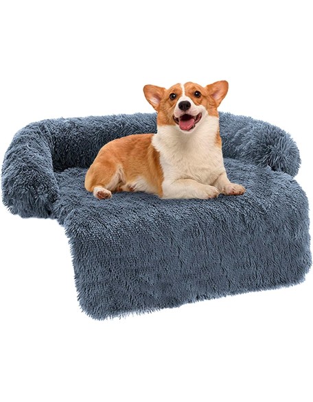 Premium Calming Dog Couch Bed Sofa Bed,Fluffy Plush Dog Bed Mat with Removable Washable Cover for Furniture Protector for Small,Medium, Large,and X-Large Dogs and Cats