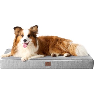 Orthopedic Memory Foam Dog Beds for Extra Large Dogs with Removable Waterproof Liner, Grey, 41x27