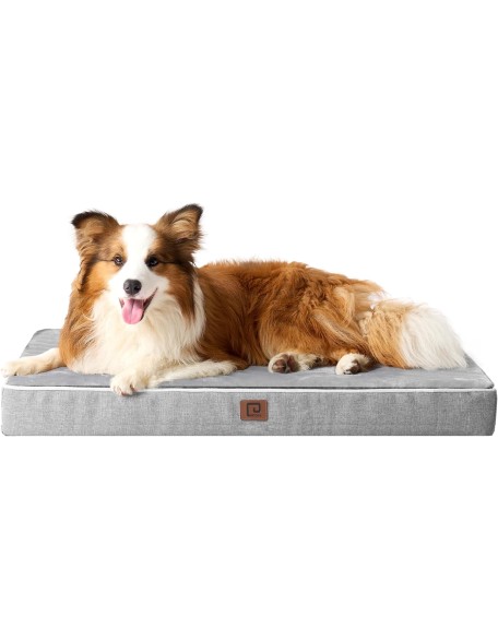 Orthopedic Memory Foam Dog Beds for Extra Large Dogs with Removable Waterproof Liner, Grey, 41x27